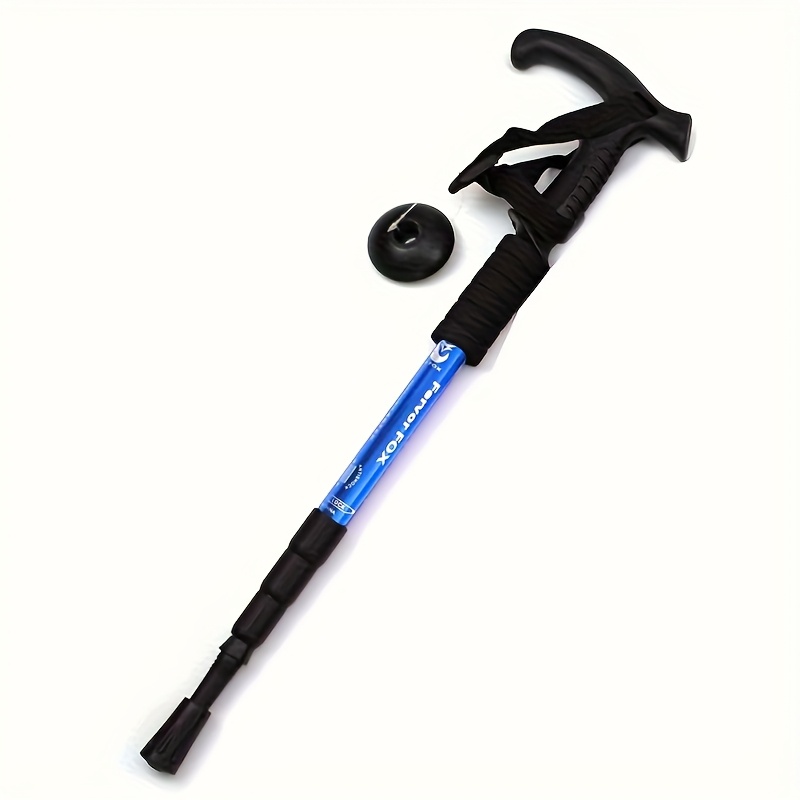 TEMU 4-section Adjustable Trekking Poles With Shock-absorbing Handle, Non-slip Grip & - Lightweight Aluminum Alloy Hiking Sticks For , Hiking