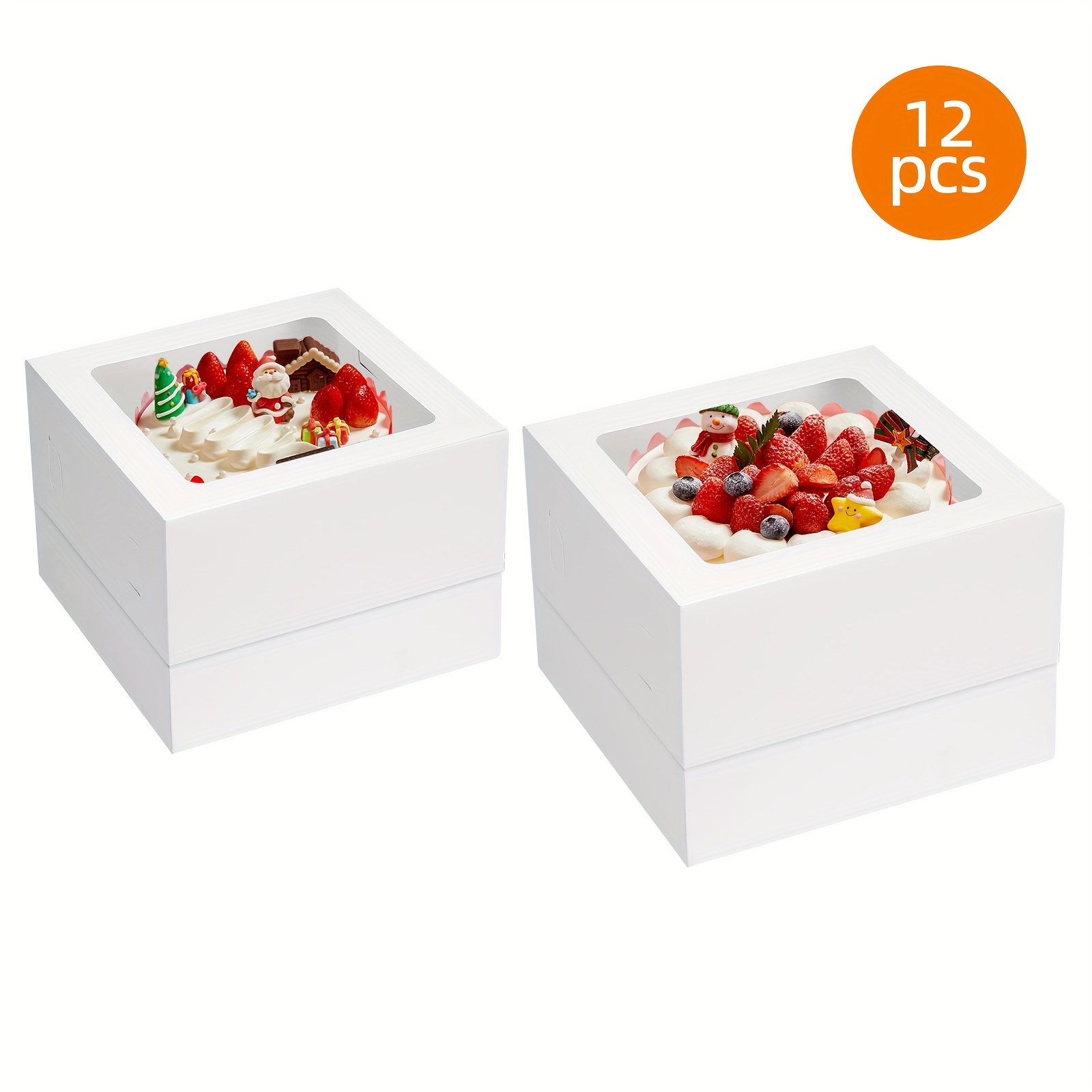 

Superlele 12pcs (10x10x8in And 12x12x8in), For Cakes , Strawberries, Christmas Box