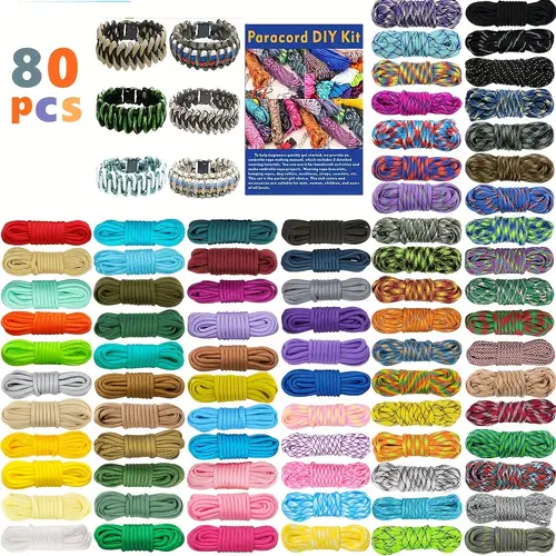 80 color weaving rope bracelet making kit of multifunctional rope beginners tutorial book friendship bracelets and handmade gifts mixed colors bracelet making supplies