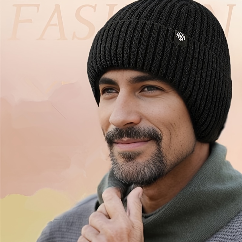 

Men's Winter Cold Protection And Warm Hat, Winter Warm Hat For Middle-aged And Elderly, Outdoor Ear Fleece Thickened Knitted Hat, Suitable For Old People, Dads And Grandpas, Perfect Gift For Festivals