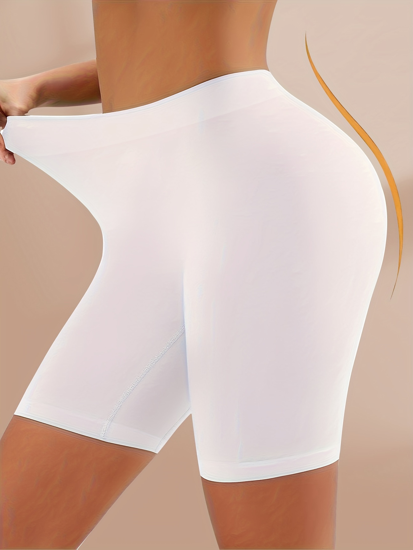 Women's High-Waisted Seamless No-See-Through Underwear - Breathable Quick-Dry Anti-Rolling Comfort, Soft Stretch Fabric, Solid Color, Hand Wash Only, High Waisted Underwear