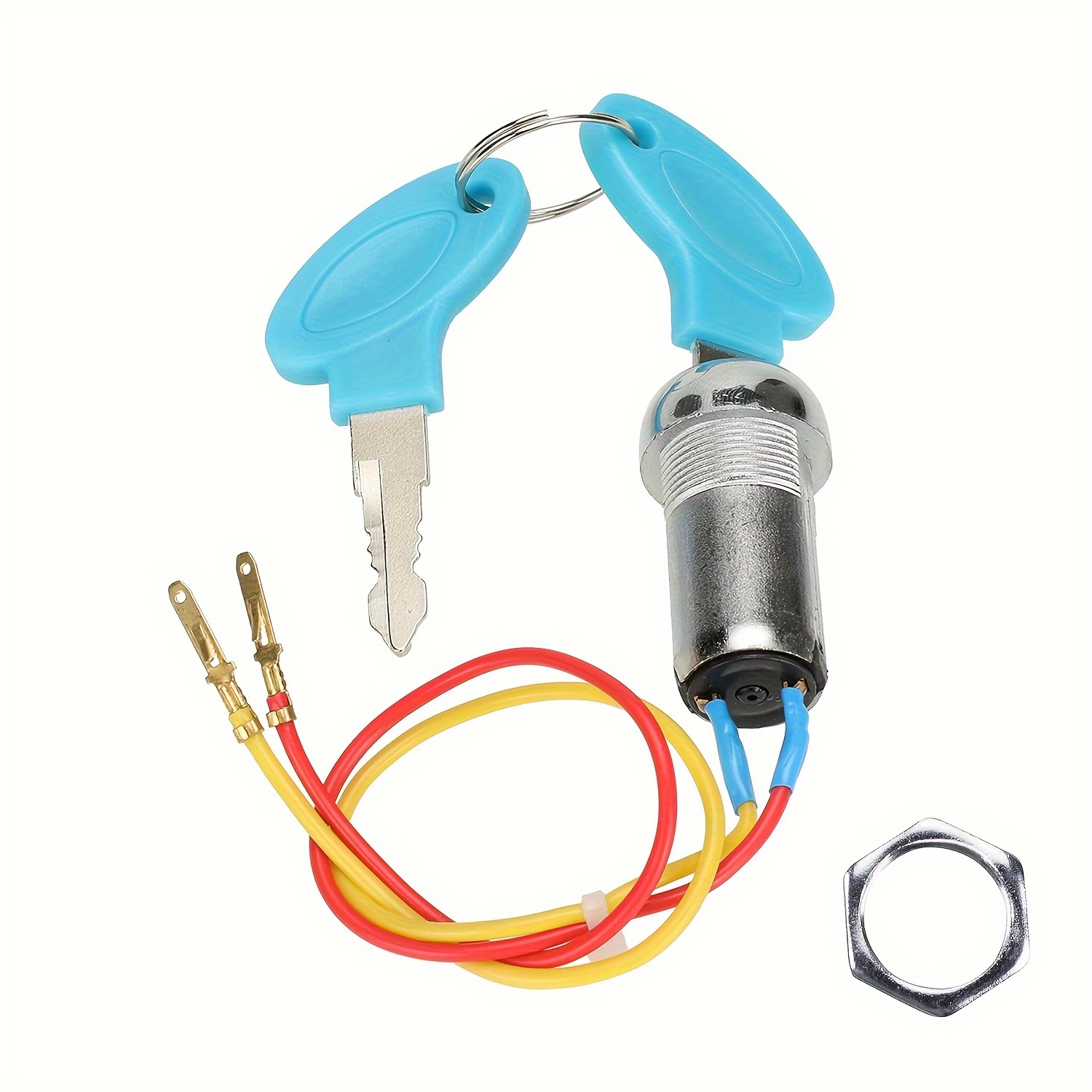 2 Wires Ignition Switch Key Starter Switch With 2 Keys For Electric Scooter Atv Moped Go Kart, Without Battery