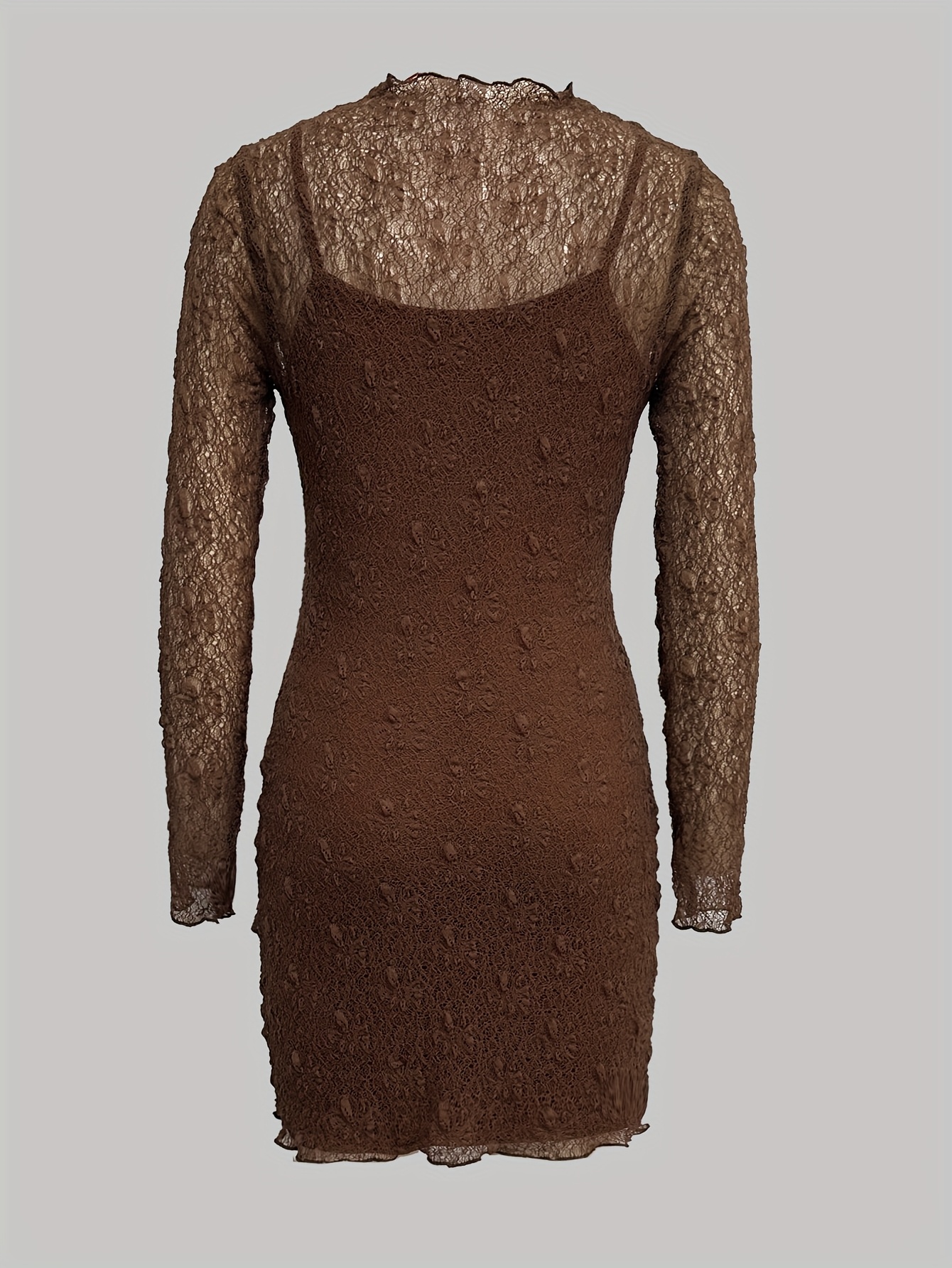 brown two piece dress Draped Cape Mini Dress in Chocolate Brown - S