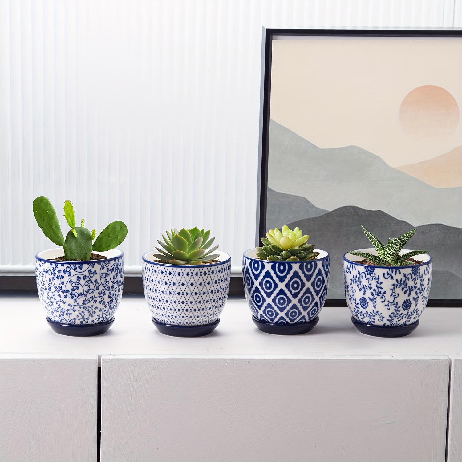 4pcs 3 5 inch ceramic mini succulent planter pots small - Temu