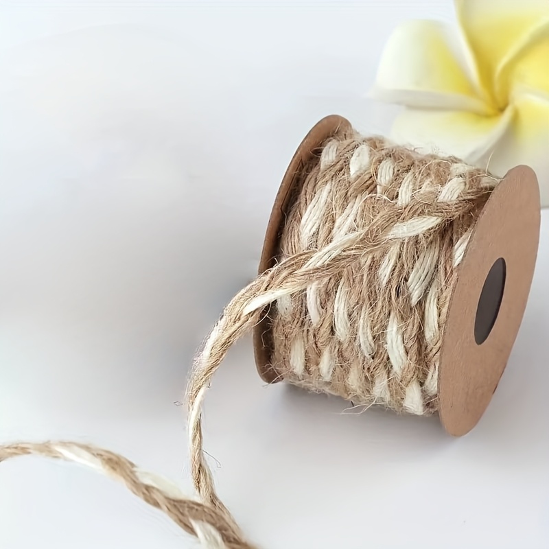 E-shop 10 Meter/393,7 Zoll geflochtenes Jute Seil - 5 mm dick, geeignet für Kleidung, Schuhe und Hüte, Schmuckdekoration, Geschenkverpackung (1 Rolle