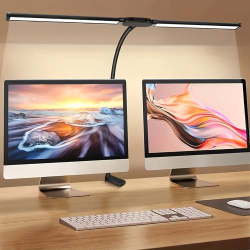 an led screen desk lamp double desk lamp flexible gooseneck desk lamp usb power supply multiple color temperature adjustment multi level brightness adjustment suitable for reading painting office