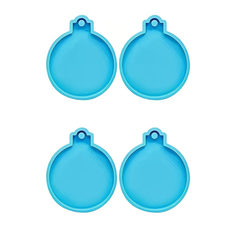 TEMU Set da 4 stampi natalizi in resina e , stampi rotondi decorativi per epossidica, adatti per artigianato fai da te, gioielli, portachiavi,