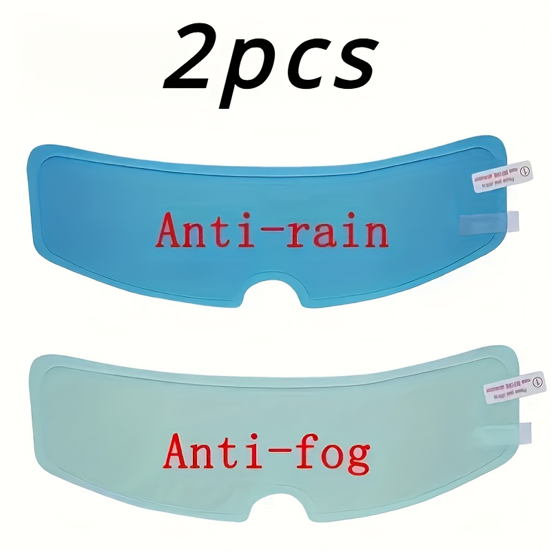 TEMU 2pcs Motorcycle Rainproof Film, Universal Helmet Visor Insert Waterproof Shield, Durable Pet Nano Coating, Suitable For All Motorcycle Helmet