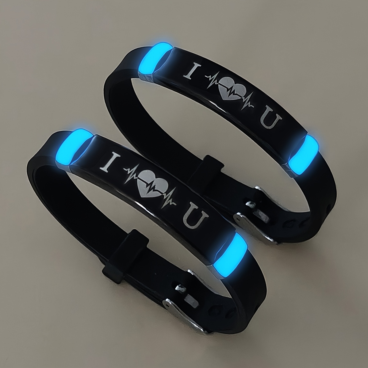 in dark silicone bracelets heartbeat Temu Oman