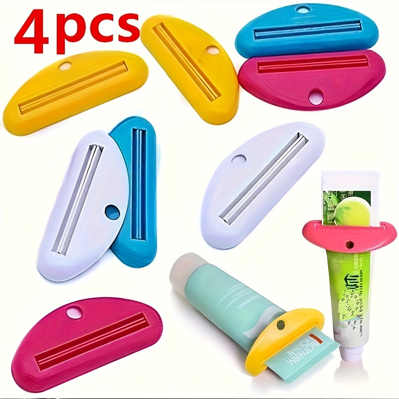 

4pcs Easy-squeeze Manual Toothpaste Dispenser - Lightweight, No Power Needed, Ideal For Bathroom Organization