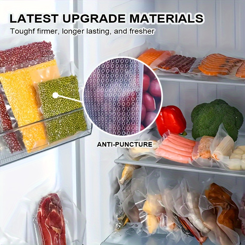 100pcs food vacuum sealer bags for vac storage meal prep sous vide food preservation sealed bag transparent household reusable vacuum sealer bag home kitchen supplies details 9