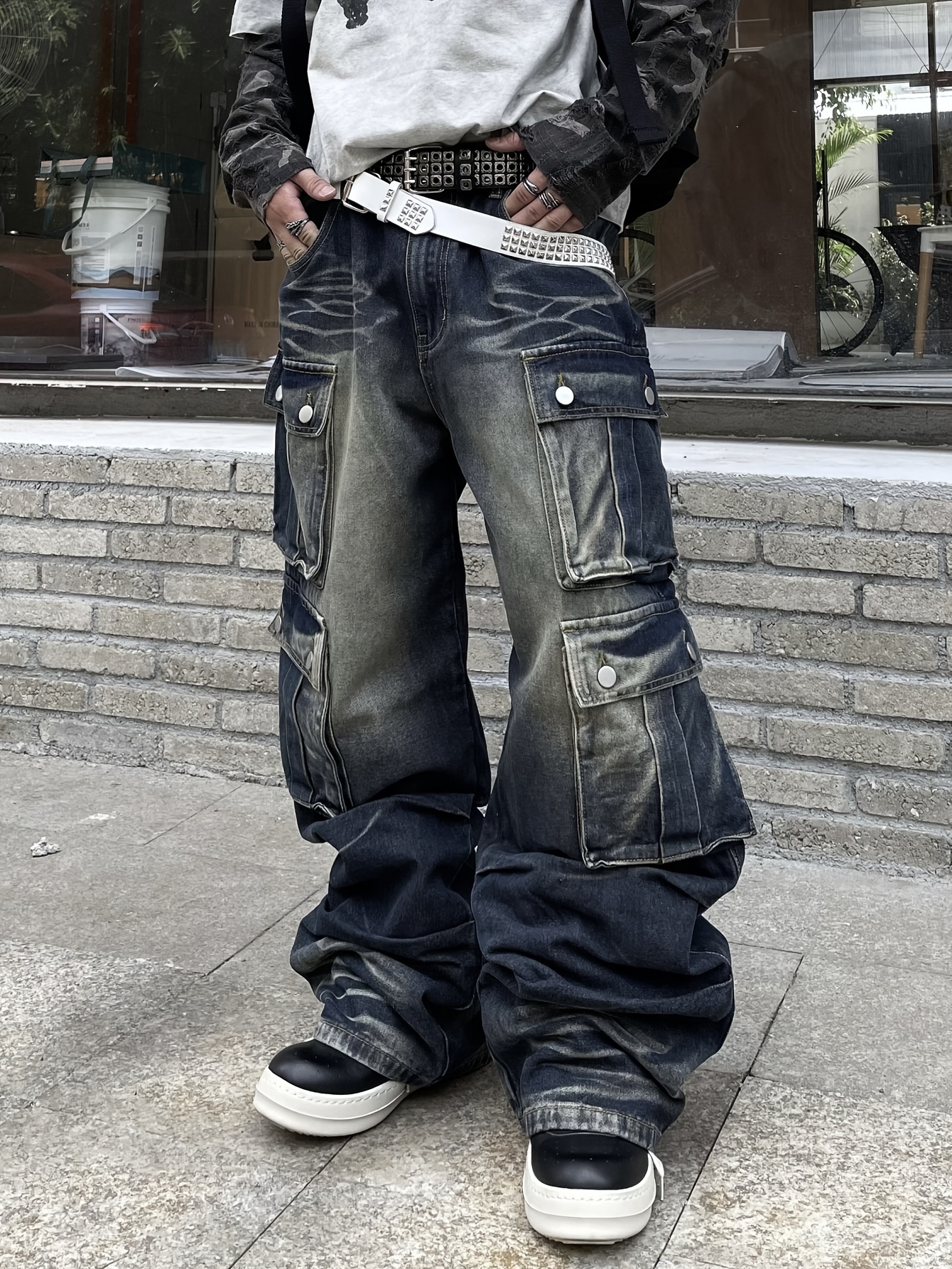 Cargo Baggy Pantalon Cargo Vintage *'s Vintage Washed Distressed