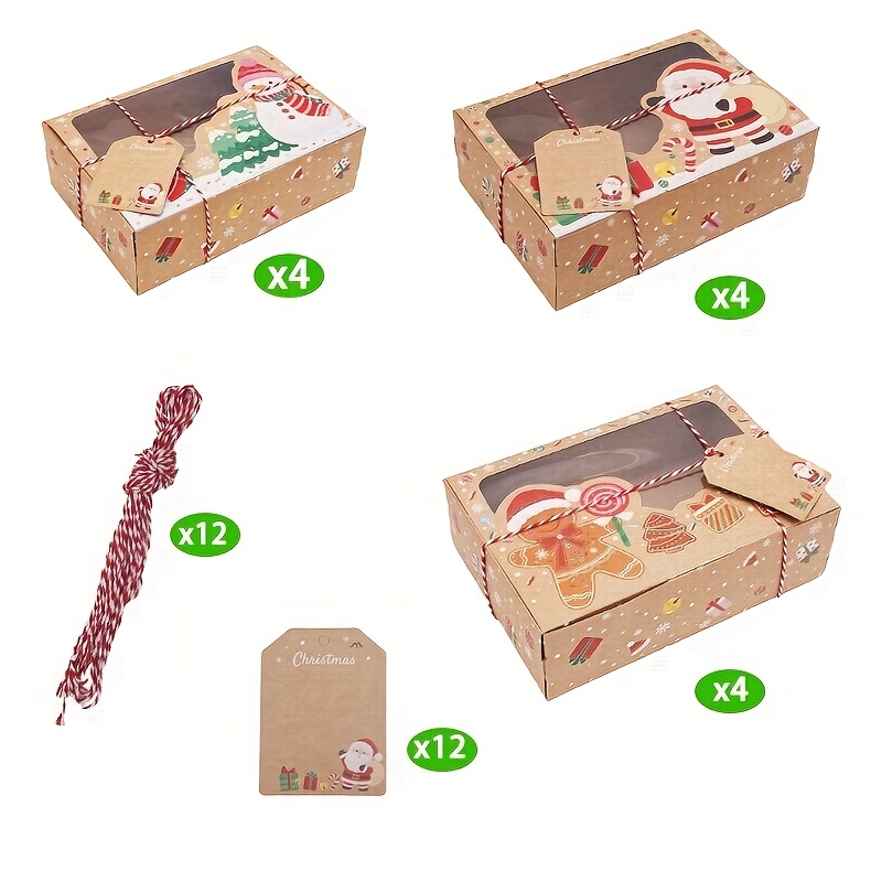 Image of Gift For Her/him 36pcs Christmas Gift Box Sets With Transparent Windows - Paper Gift Containers, Suitable For Holiday Party Giveaways, Apparel Boxes, Christmas Gifts, And Holiday Packaging Supplies