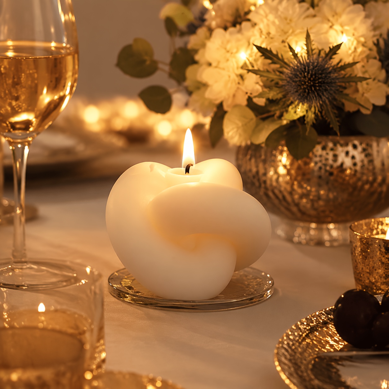 Minimalist Knot-Shaped Scented Candle Set, Three-Dimensional Knot Texture Fragrance, Relaxing Style Decorative Ornament for Home/Photography Backdrops, Gentle Keepsake Gift for Housewarming/Birthday/Home Makeover, Atmospheric Decorative Candles