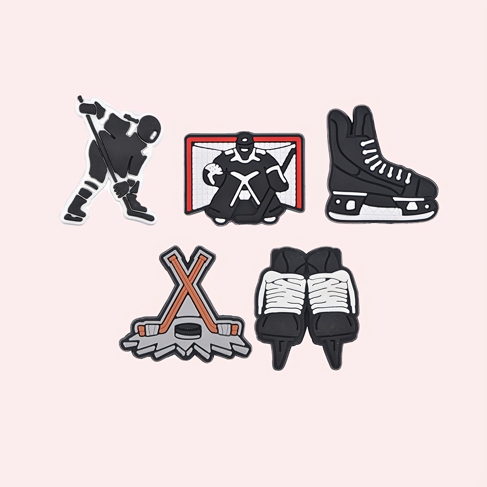 TEMU Lot de 5 perles sportives de hockey sur glace pour stylos, perles à enfiler, perles focales pour breloques de stylo DIY, porte-clés, accessoires