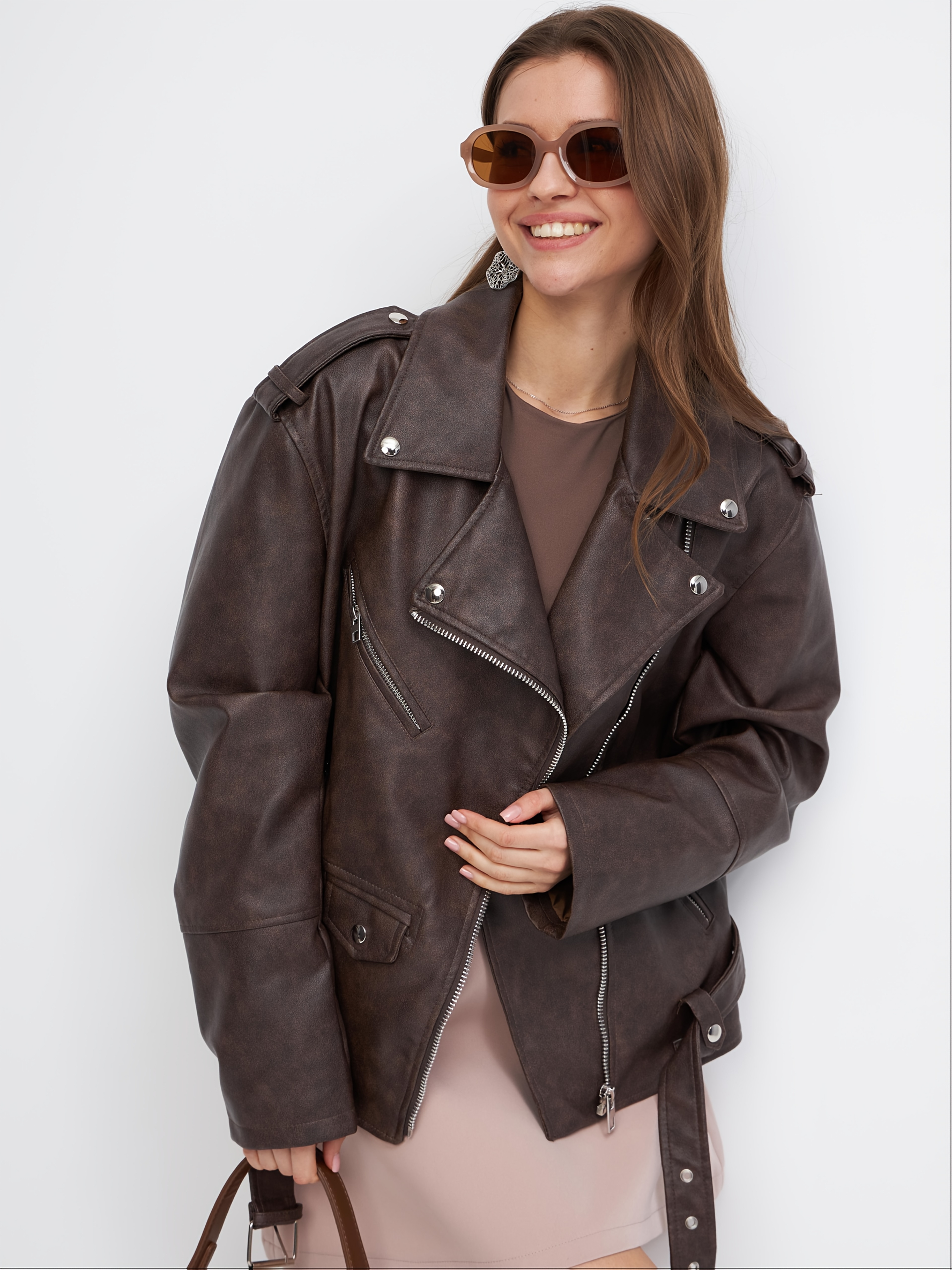 stilvolle damen motorradjacke lässige langarmjacke Temu Germany