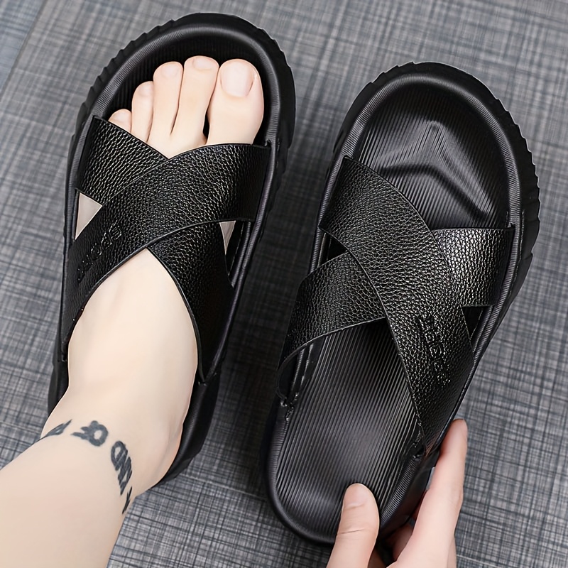 mens summer slide sandals casual thick sole beach slippers breathable comfortable eva material open toe design for outdoor daily wear and casual attire summer sandal details 5