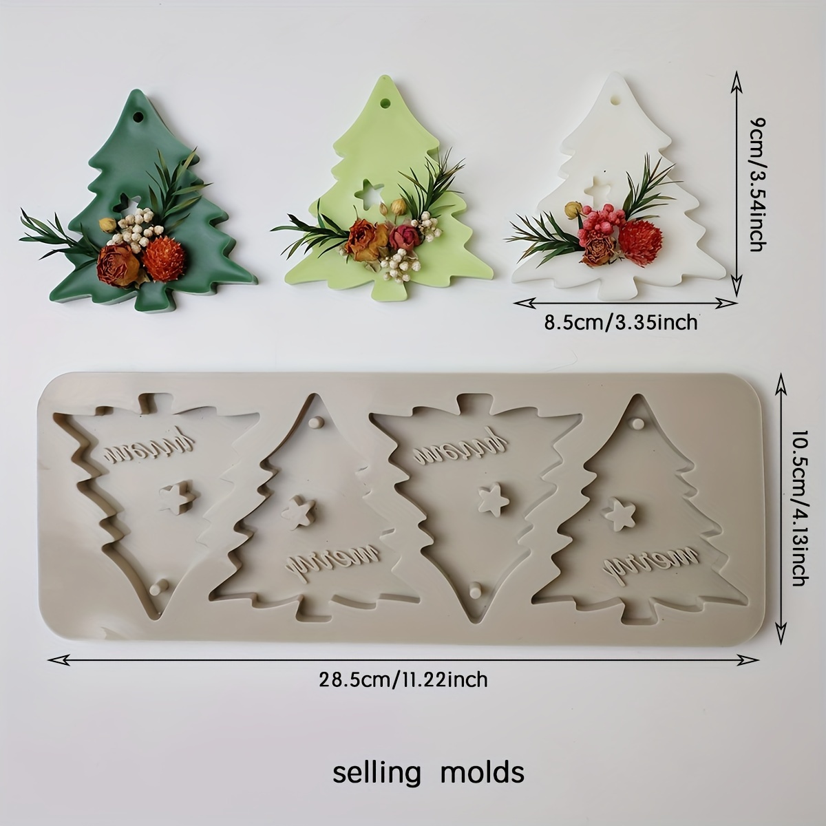 TEMU Stampo in Silicone KANOVINO per Albero di Natale a 4 per di Candele Fai-da-te �� Facile da Sformare, per Candele Aromaterapiche e Deodoranti per