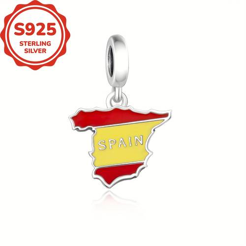1pc 925 sterling silvery national commemorative charms beads making for gifts