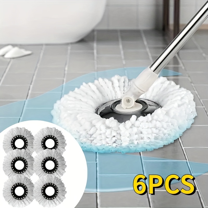 

6pcs Microfiber Spin Mop Replacement Heads, Compatible With Circular Hurricane Magic Mop, Universal Standard Round Cleaning Refills