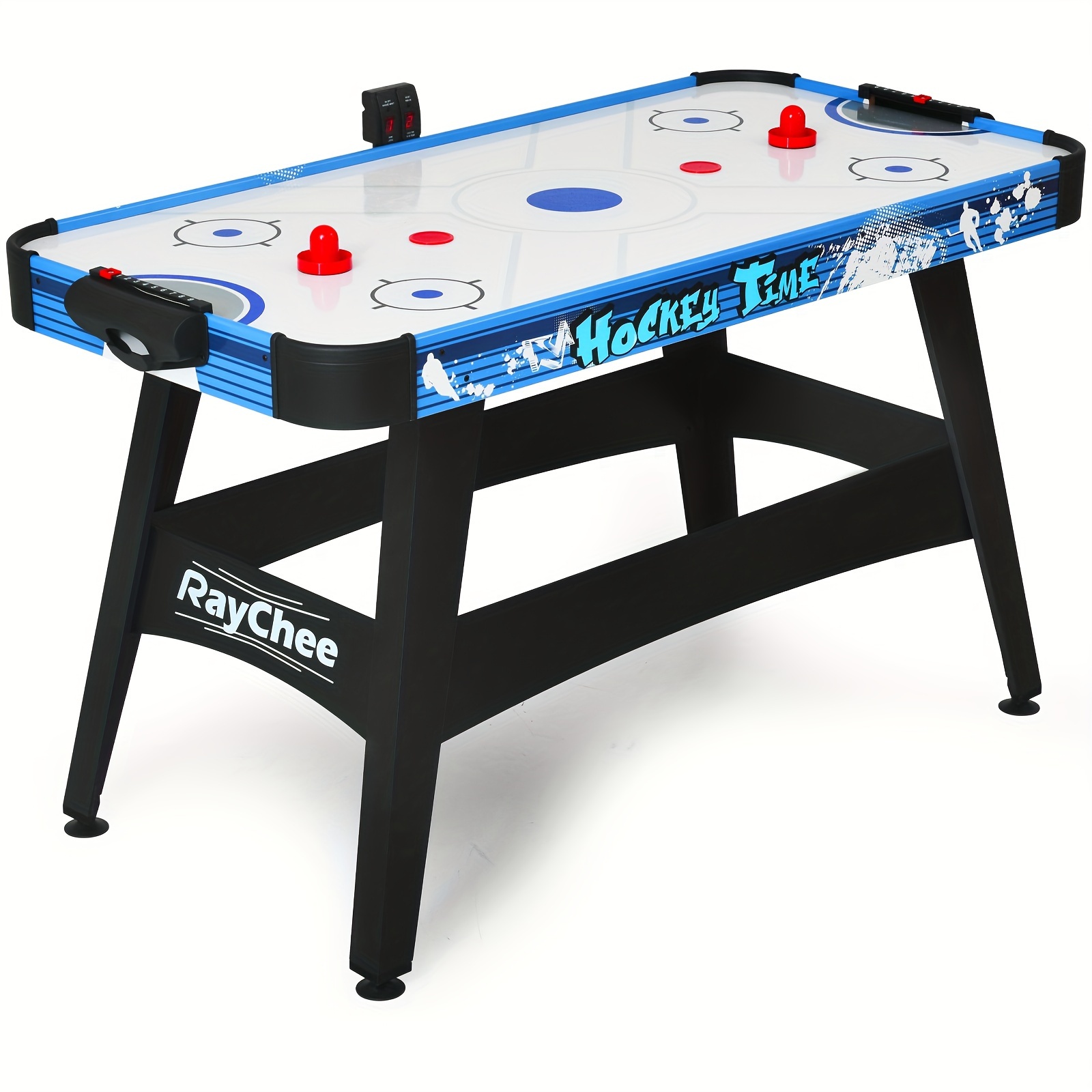 TEMU 53.5in Foldable Air Powered Hockey Table, Sports Hockey Game, Indoor Hockey Table Sports Gaming Set, Set For Game Room , Easy , 2 Pucks & 2 Pushers, Led Scoring System, Multiple