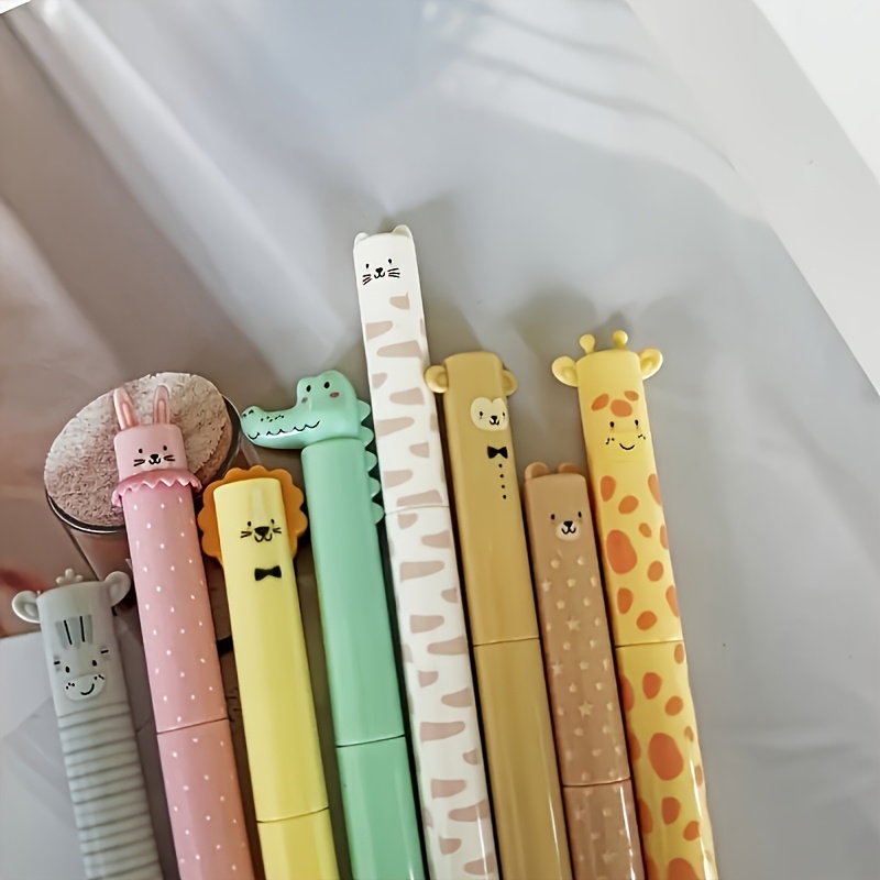 cute animal shaped gel pens set 8 designs adorable   pens for   supplies fun party favors gifts retractable plastic pens with medium point cute pens school stationery   design durable writing tools Product details 6