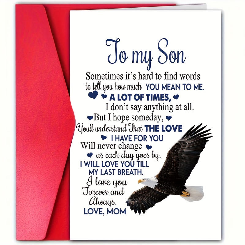 Birthday Card From A Mother To Her Son, Blank Inside For Leaving A Message, With Envelope, , For Any Occasion To Give To Son