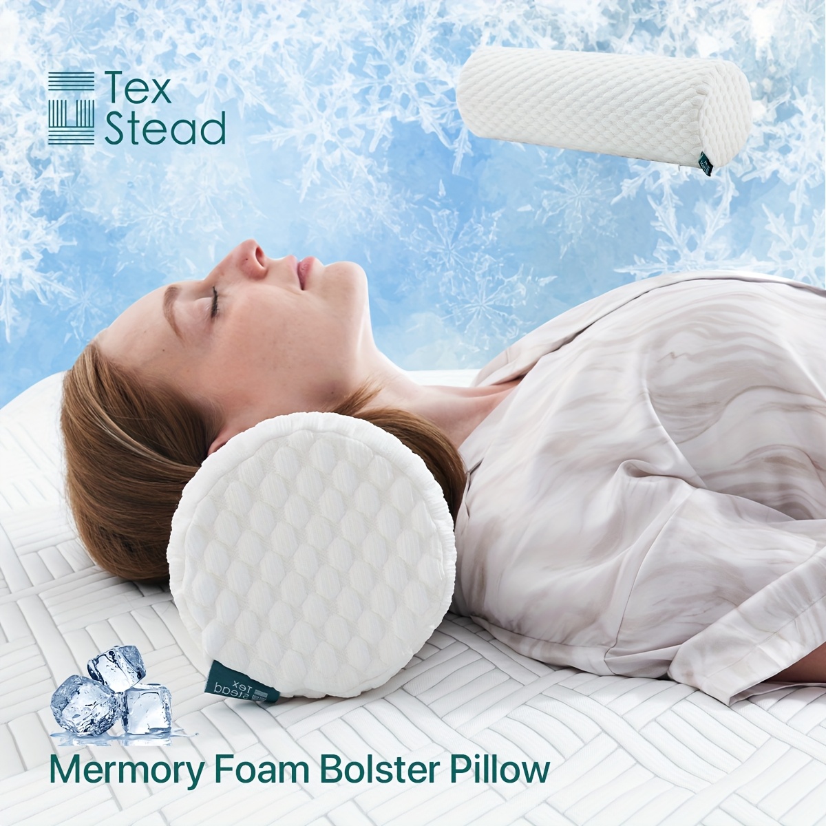 1pc Round Cervical Roll Cylinder Bolster Pillow Round Neck Pillow with  Removable Washable Cover for Bed, Head, Legs, Back and Yoga,