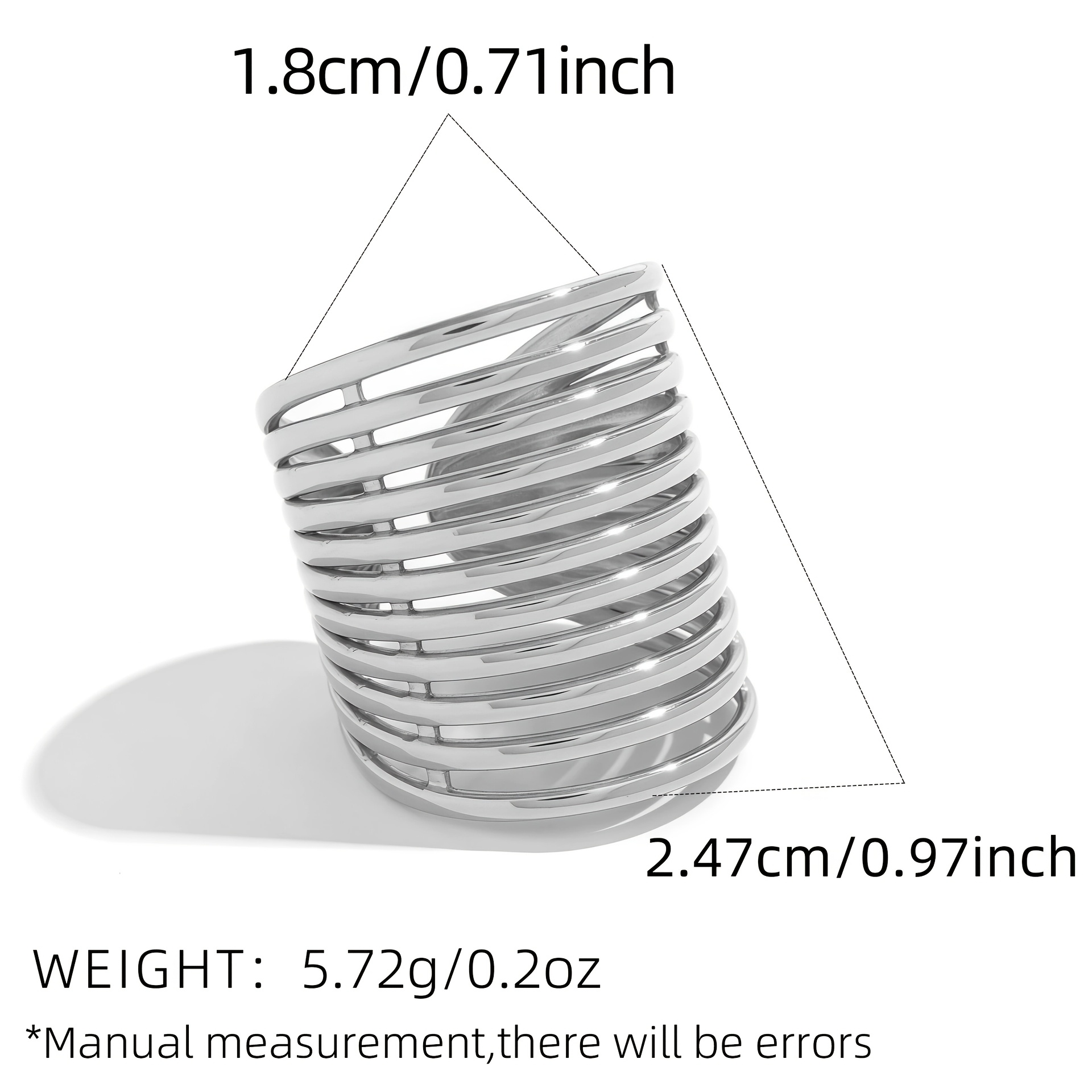 Women's Multi-Layered Geometric Design Adjustable Ring
