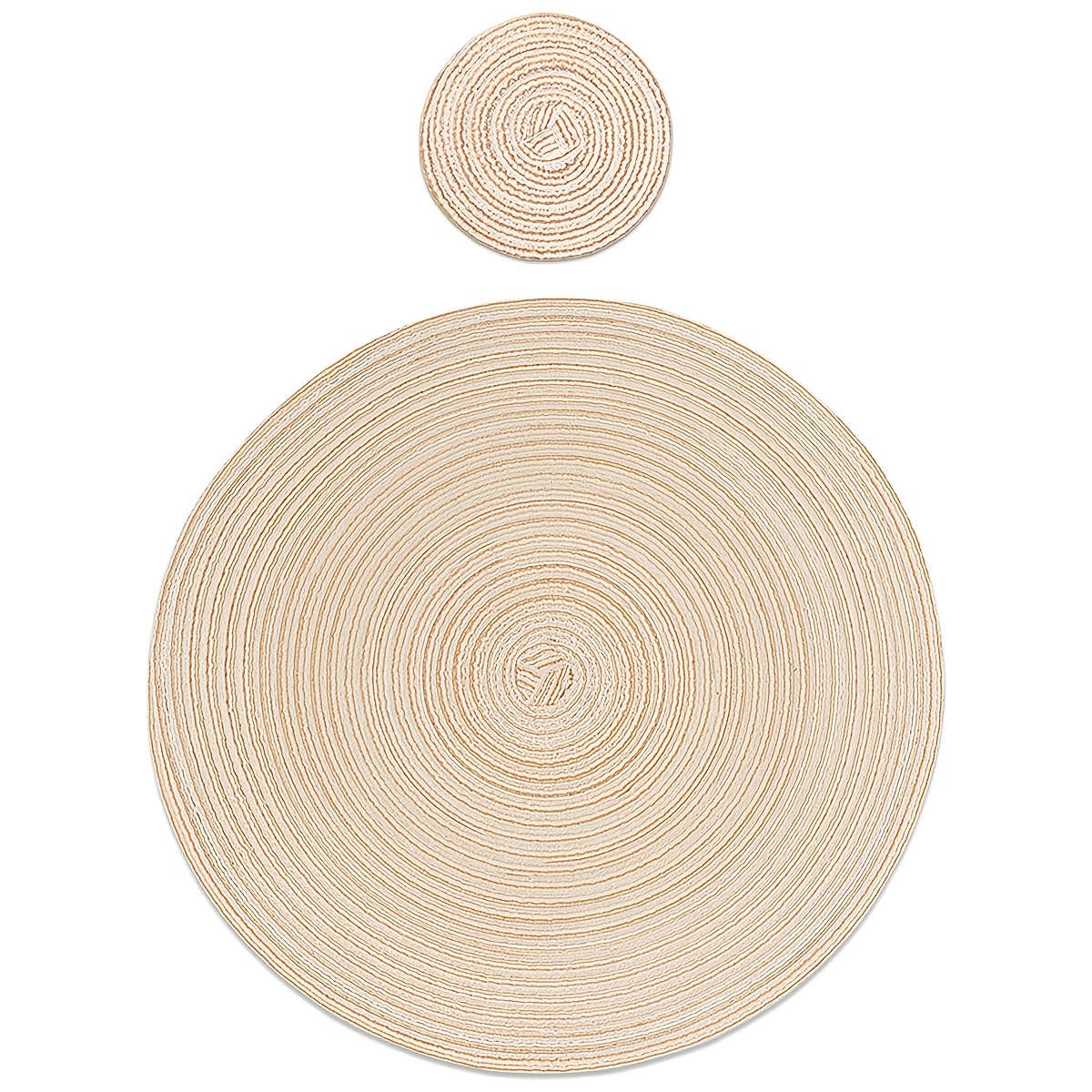 TEMU 2pcs/8pcs/12pcs 15 pouces et 4,3 pouces Rond Assortiment Tissé Serviettes de Table Dessous de Verres, Serviettes de Bohème pour Restaurant,