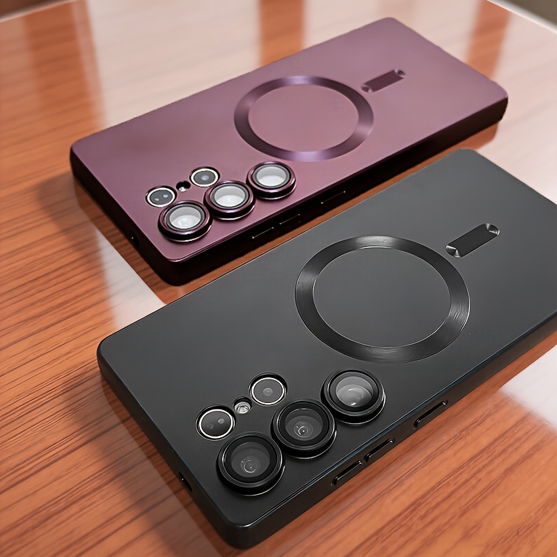 phone case luxury matte magnetic wireless charging case for samsung for galaxy s26 s25 s24 s23 s22   edge s266ultra cases shockproof   soft border phone cover