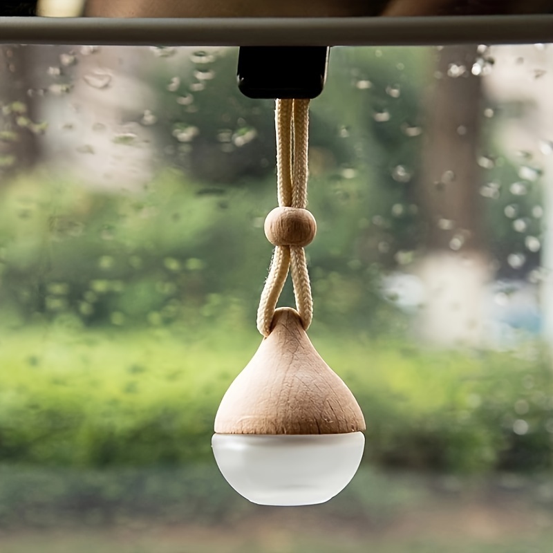 

Glass Teardrop Car Air Freshener With Wooden Cap