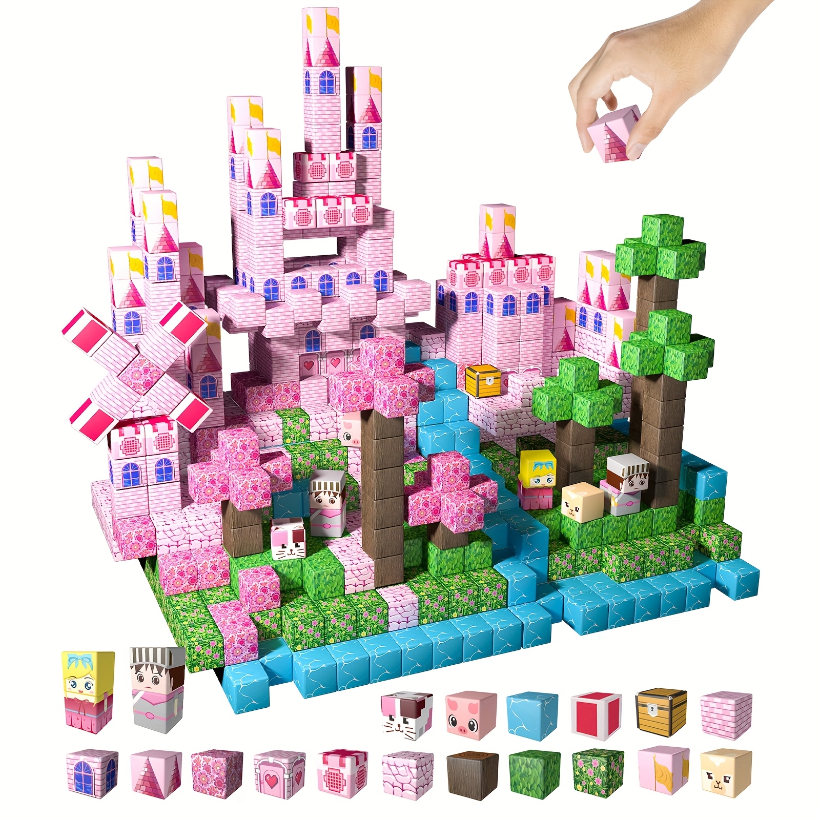 Magnetic Building Blocks Set, 200/100/64/48pcs for Creative Play
