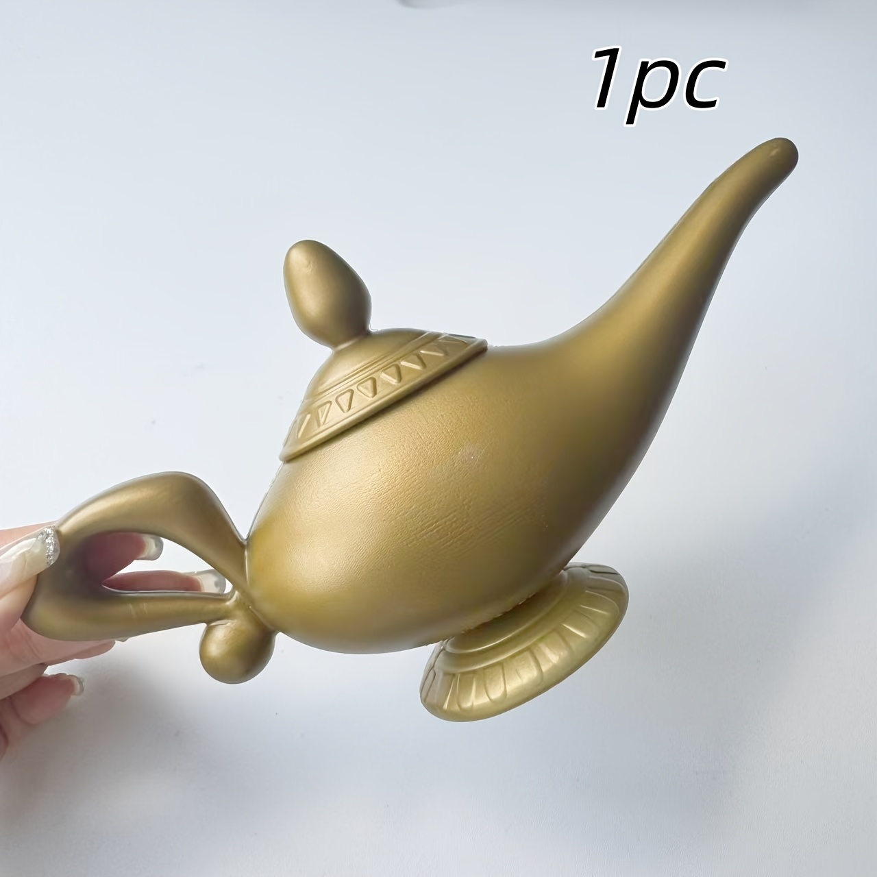Lamp Figurine - Decorative Plastic Teapot Ornament For Home And Battery Outdoor, No Electricity Needed, Gift