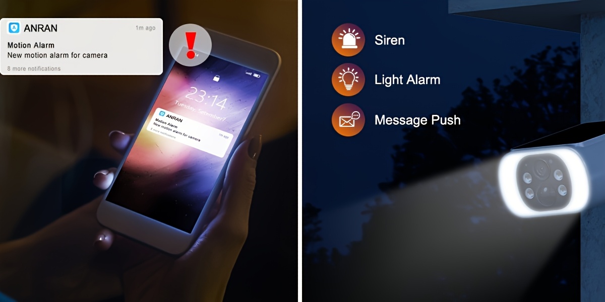 ANRAN Caméras de Sécurité Solaires 3MP Sans Fil Extérieures, Vision Nocturne Couleur, Caméra de Surveillance Extérieure WiFi 2.4Ghz Pour la Sécurité de la Maison Avec Panneau Solaire Intégré, Audio Bidirectionnel, Compatible avec Alexa