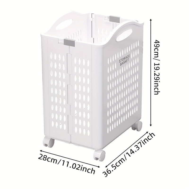 large collapsible wheeled laundry basket portable plastic utility storage for dorms and bathrooms 1pc dirty clothes laundry baskets details 6