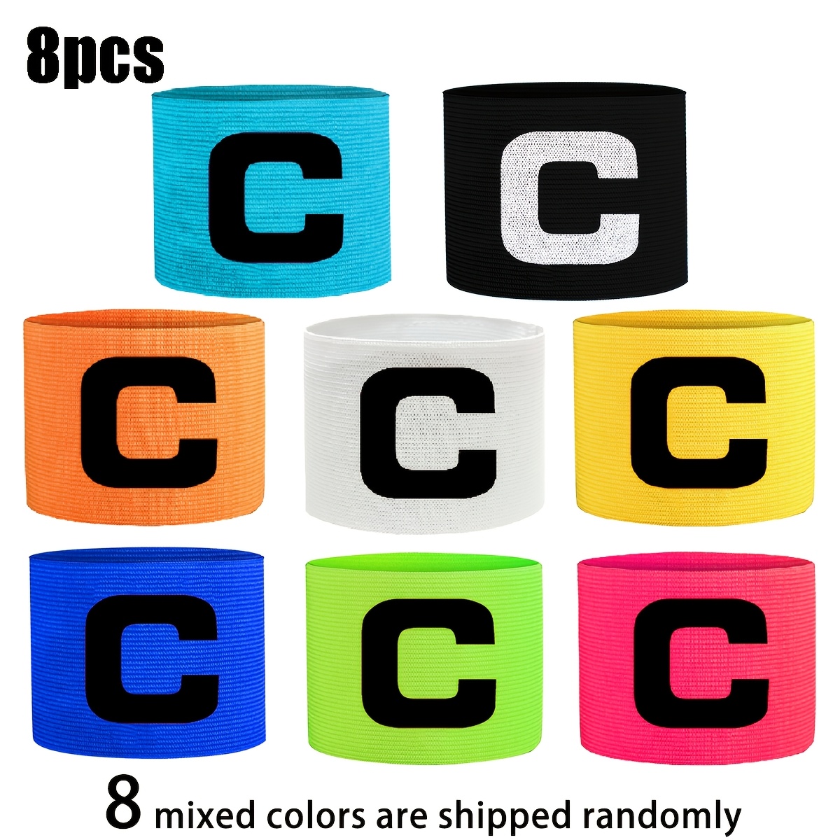 TEMU Solid Color Captain Armband 8pcs Random Mixed Colors, Instantly Recognizable Team Core On , Showcasing Leadership, Enhancing Team Cohesion. Fits