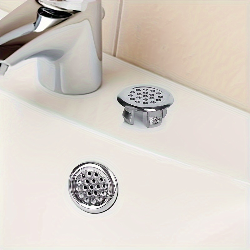 

1pc/2pcs Modern Round Bathroom Sink Drain Hole Cover, Plated, Plastic, No Electricity Required, Countertop Sink Drainer