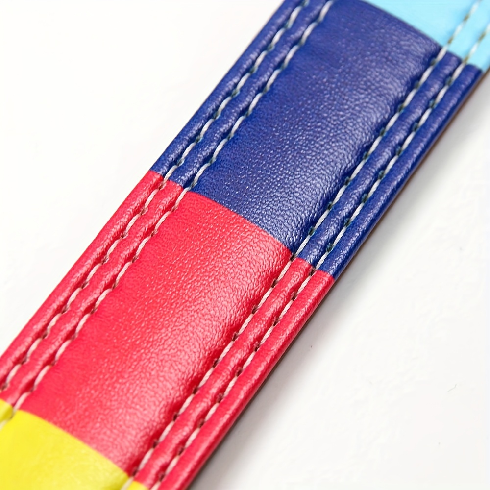 Customized Rainbow Checkered Pet Collar with Adjustable Safety Straps