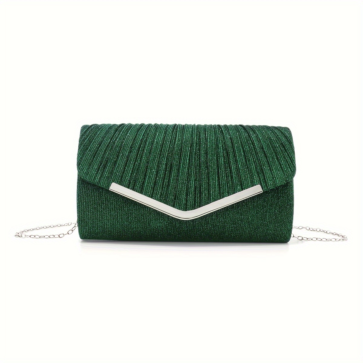 Pochette Soirée Femme Paillettes Avec Chaîne Amovible – Élégante Clutch Pour Mariage & Gala (Argenté/Doré)