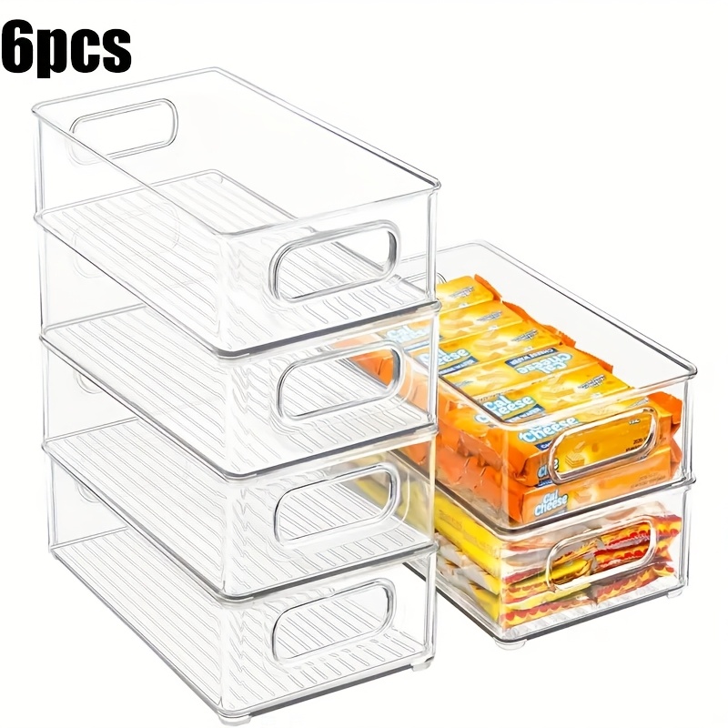 TEMU 6pcs Of 1 Set, Refrigerator Organizer Bins, Food Storage Bins For Fridge, Freezer, Kitchen Cabinet, Pantry Organization, Fridge Organizer, For