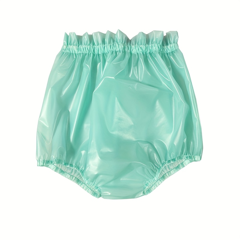Image of Leak-proof Tpu Underwear Plastic Retro Panties High Waist With Double-layer Waistband, Reusable, Washable, Unisex, Solid Color