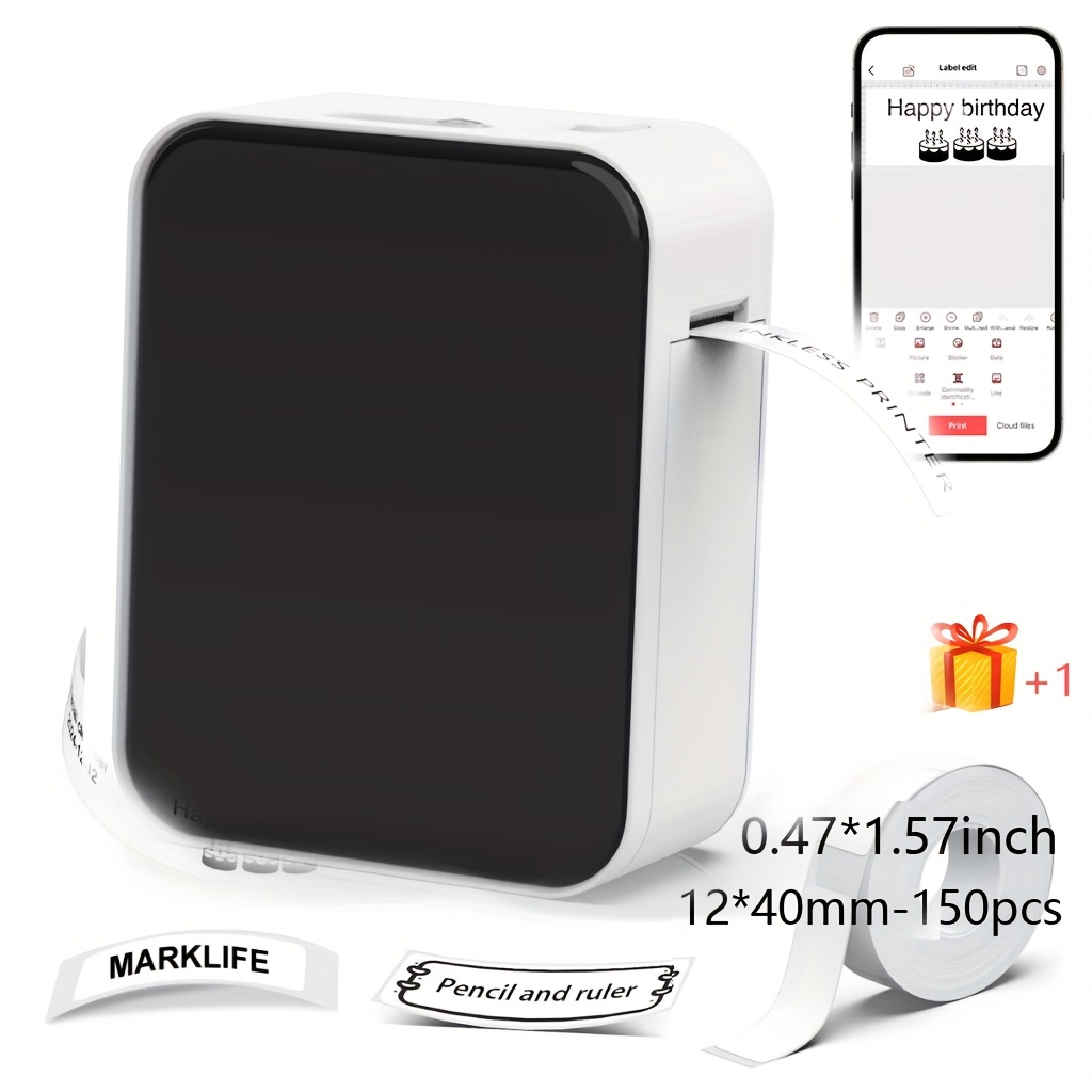 Marklife P15 Thermal Label Printer - Ink-free Printing W/ Multiple Templates For Home, Office & School Organization - Ios/ App Compatible