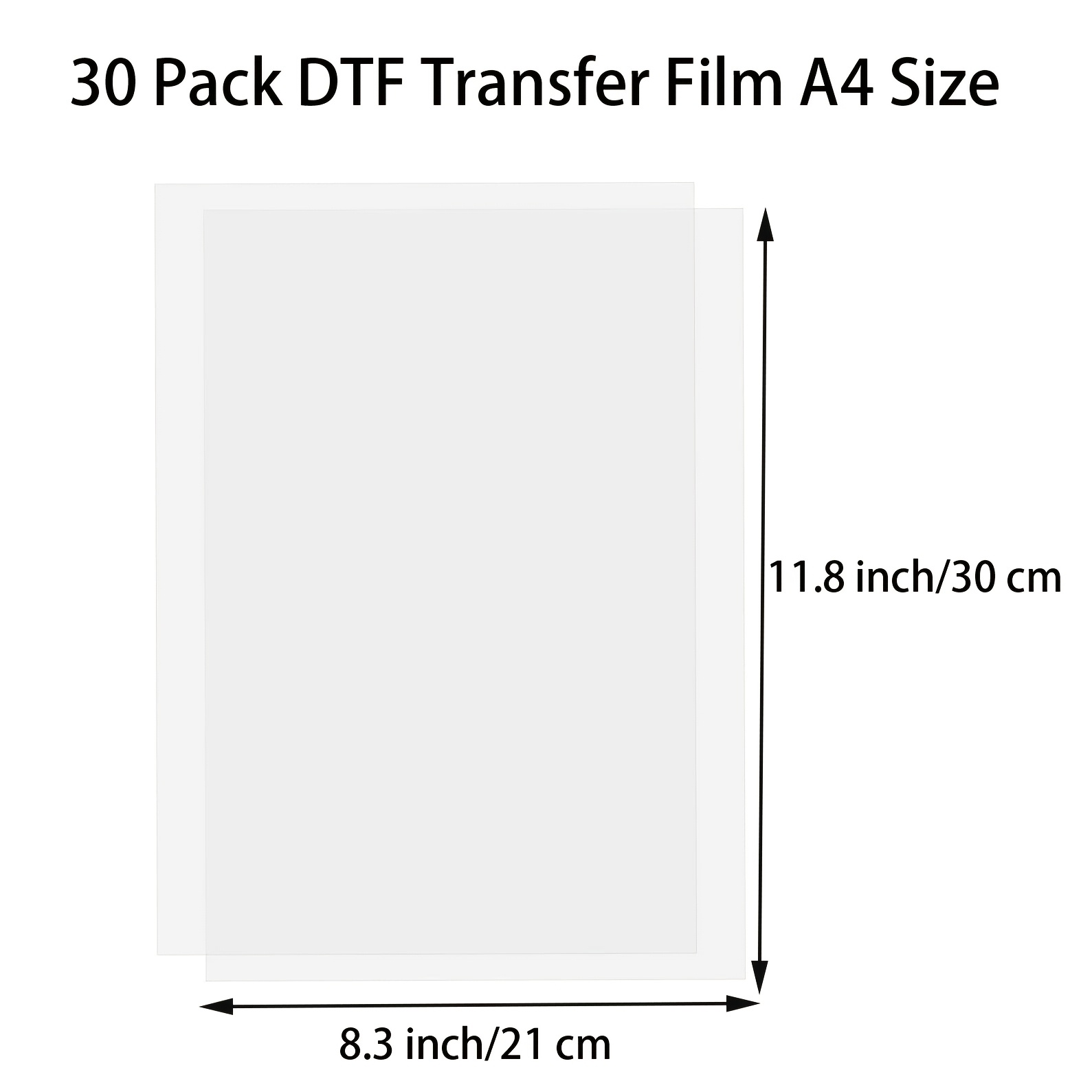 DTF Transferfolie A4 – 50 Blatt, Doppelseitig Mattes PET-Papier Für Tintenstrahldrucker