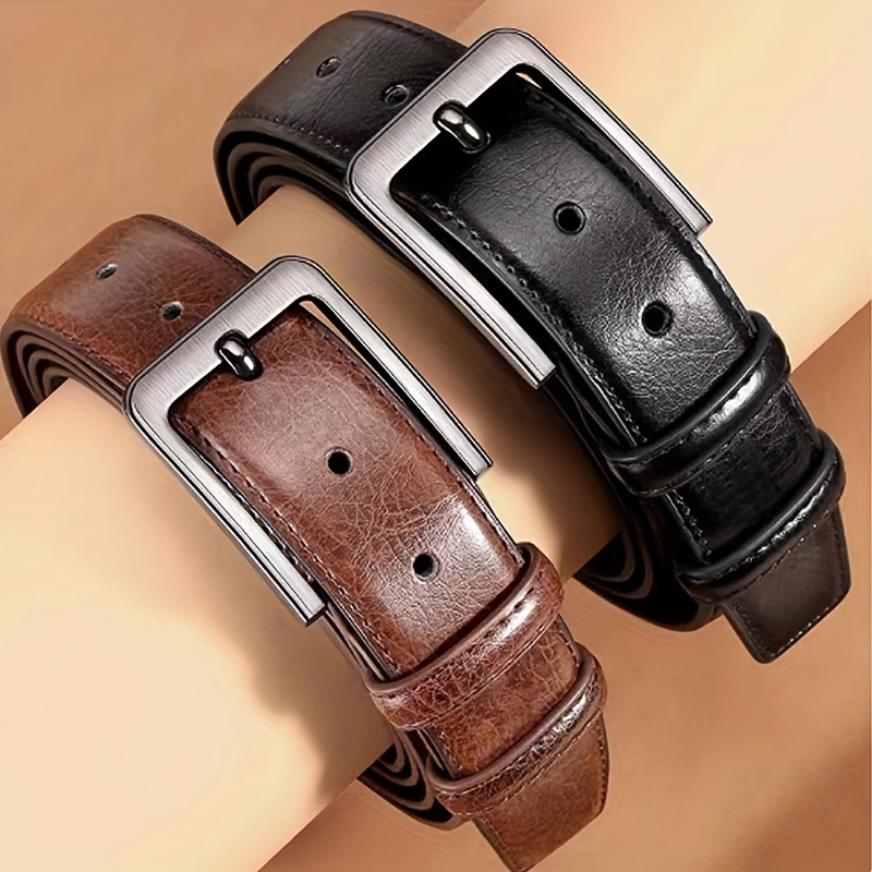 

Stylish Leather Belt With For Men, Perfect Father's Day Gift For Middle-aged And Young Men To Outfits