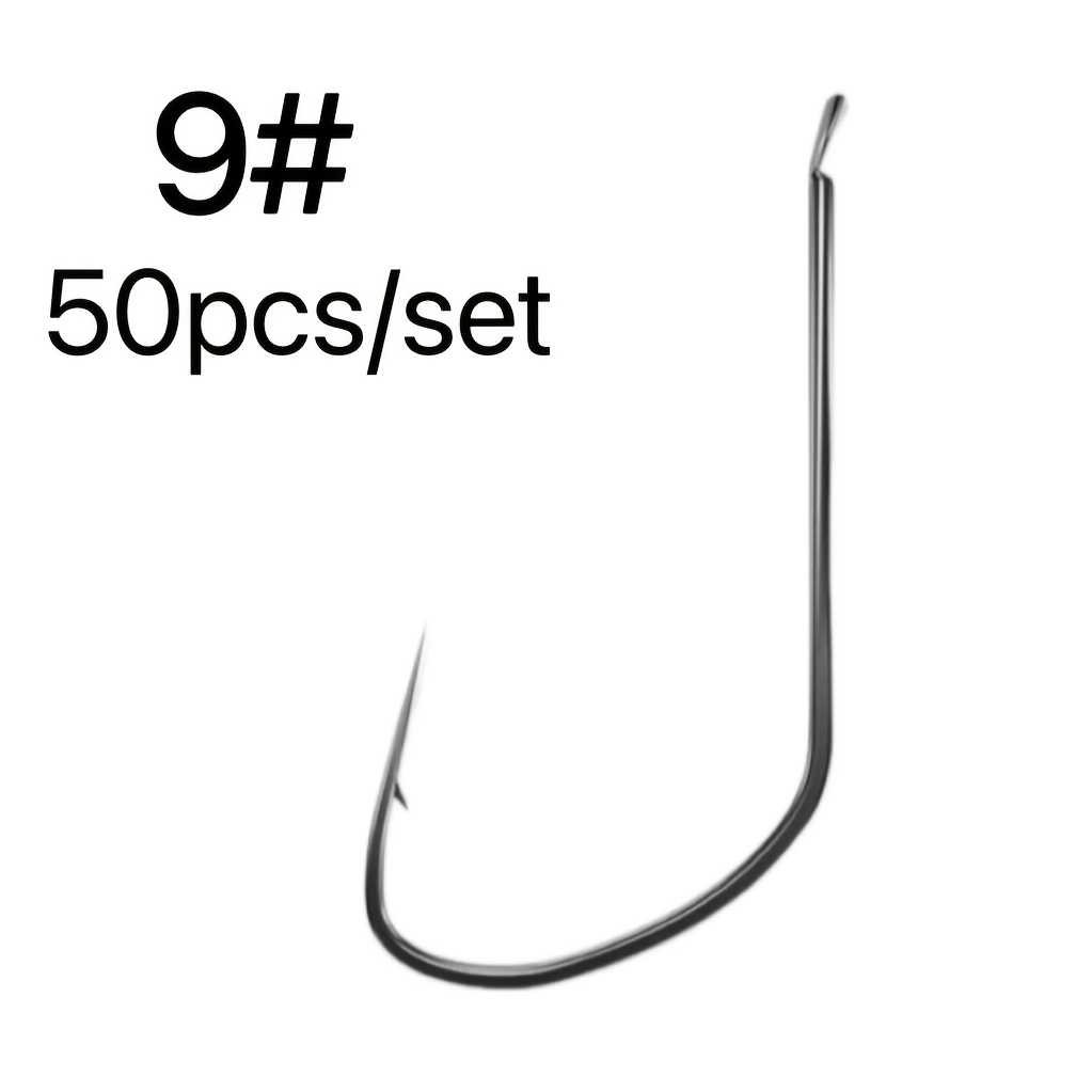 50pcs/box Barbed Competition Wolf Tooth Hooks Modified Wolf Tooth Hooks Barbless Competition Black Pit Carp Hooks With Inverted Barbs Barbed Carp Horns Bulk