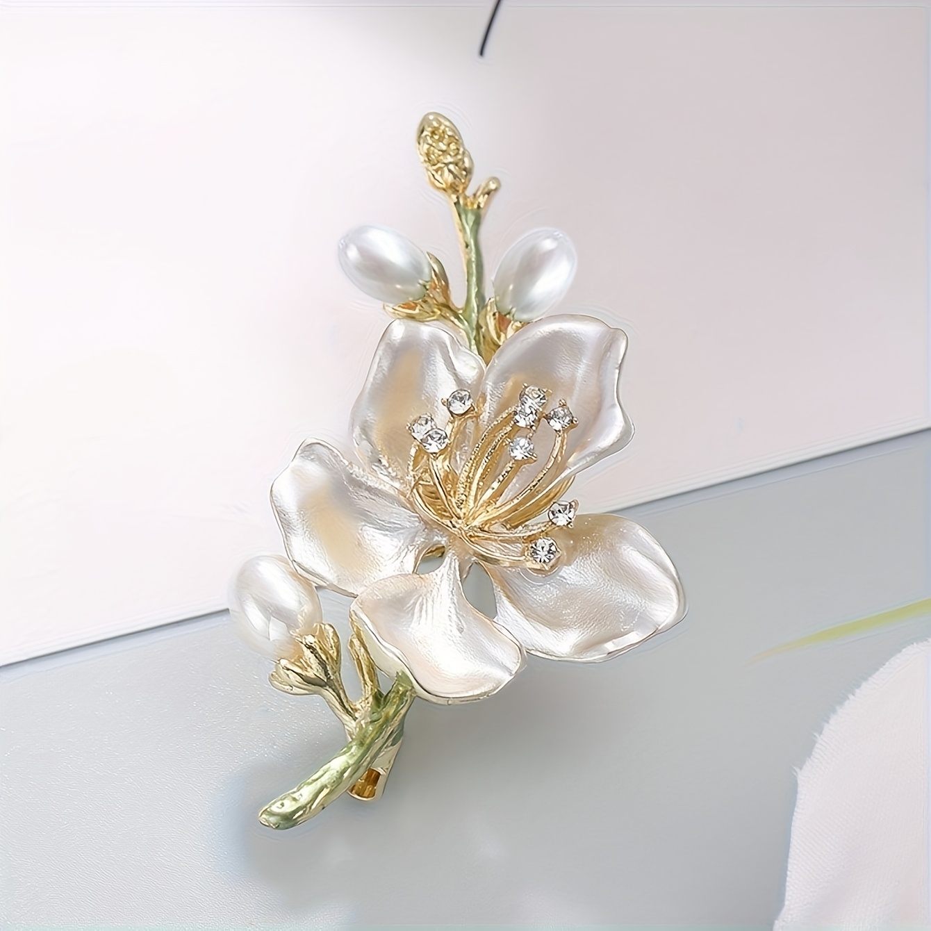 TEMU 1pc /korean Special Traditional Chinese Enamel Orchid Brooch With Branch Pin - Suitable For Ethnic Dresses, Suits, Blazers, Qipao, Blazers -