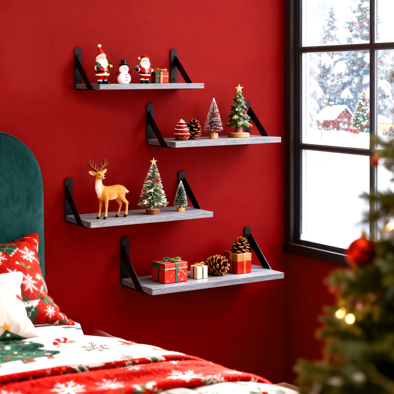 4pcs floating shelves wall decoration shelves wall mounted