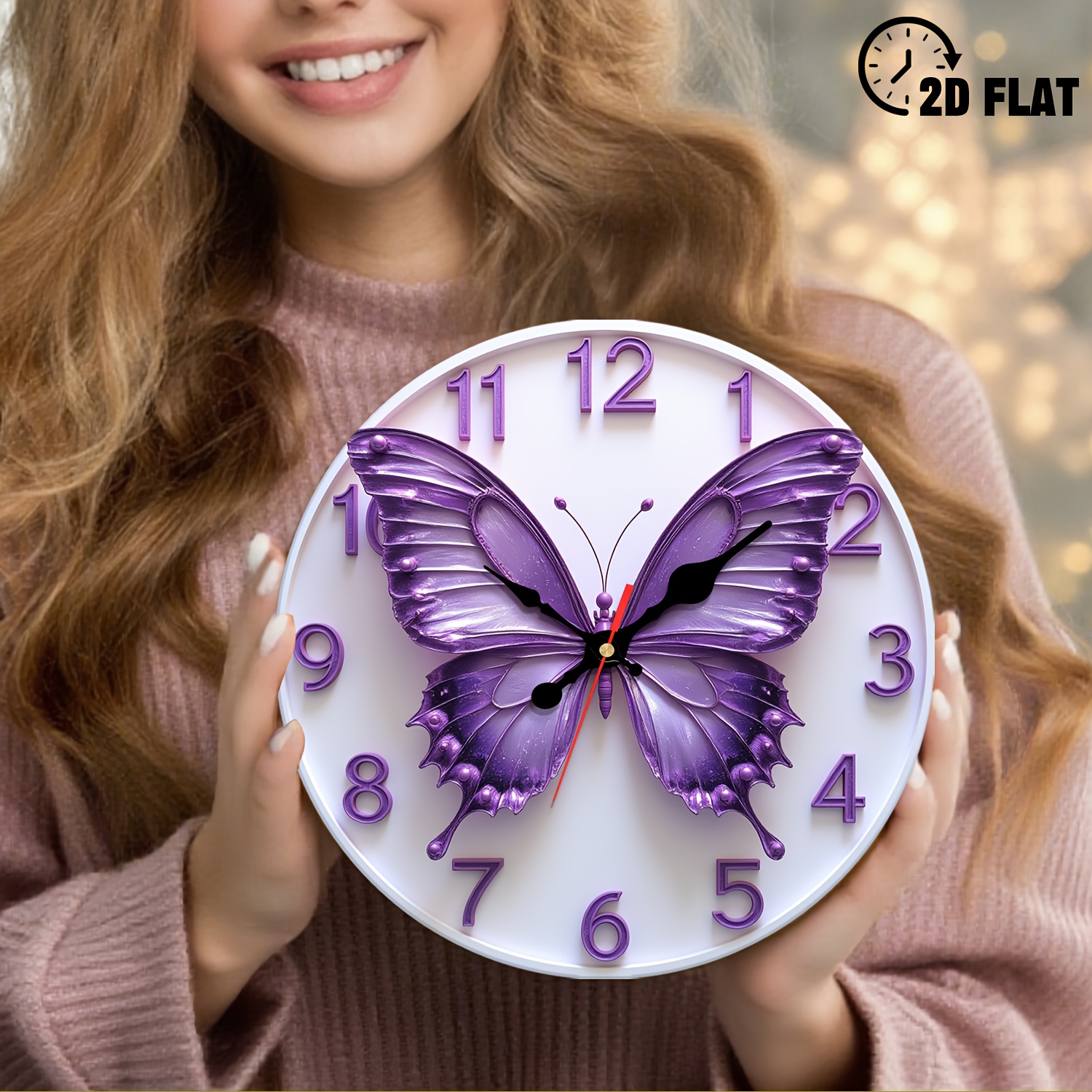 1pc Modern Minimalist Wall Clock 10in/12inch - Silent Quartz Movement, Round Face Artificial Wood Clock Suitable For Home, Office, Room Decor - Quiet Sweep Movement, Elegant Housewarming Gift, 2d Flat