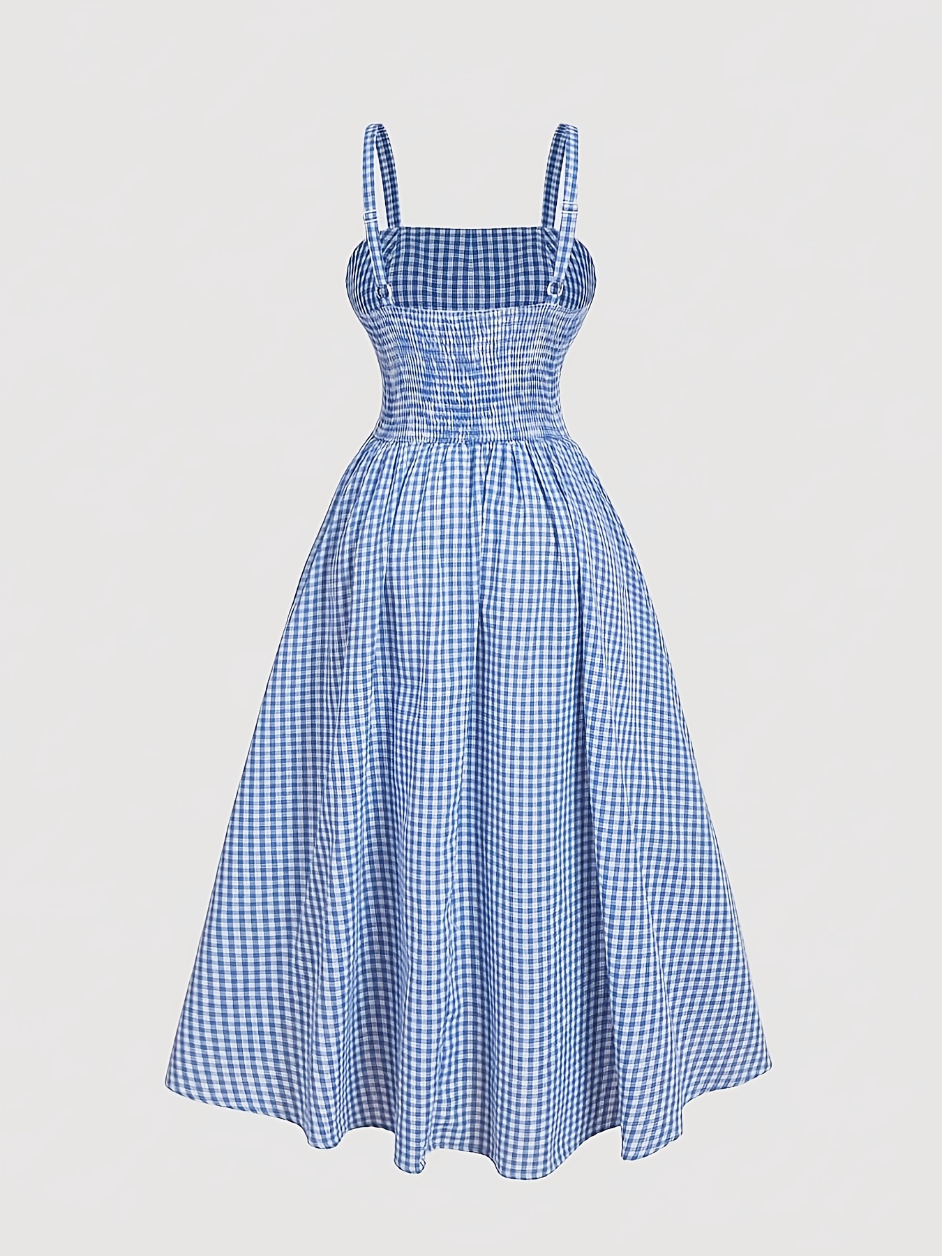 plus size blue plaid dress Lakeview Plaid Clifton Double Ruffle Dress Curve